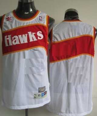 Men & Youth Customized Atlanta Hawks White Throwback Jersey-0